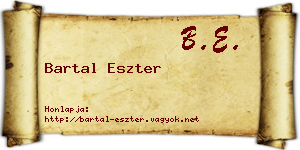 Bartal Eszter névjegykártya